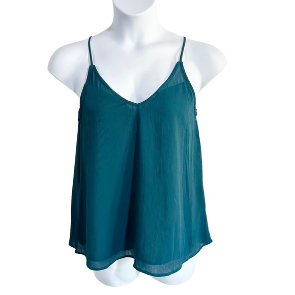 Sophie Rue Tops - Sophie Rue Chiffon Layered Cami Tank Top in Teal - M